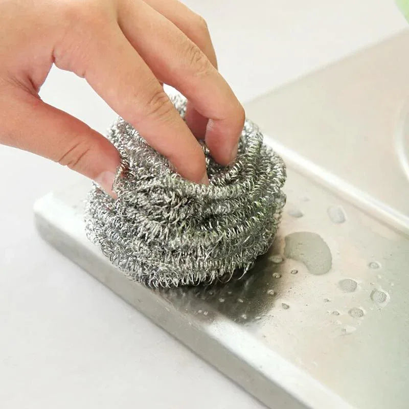 2384 Round Shape Stainless Steel Scrubber (Pack Of 6) - Zidbik