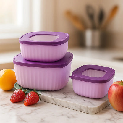 Premium 3 Piece Food Storage Container Set - Zidbik