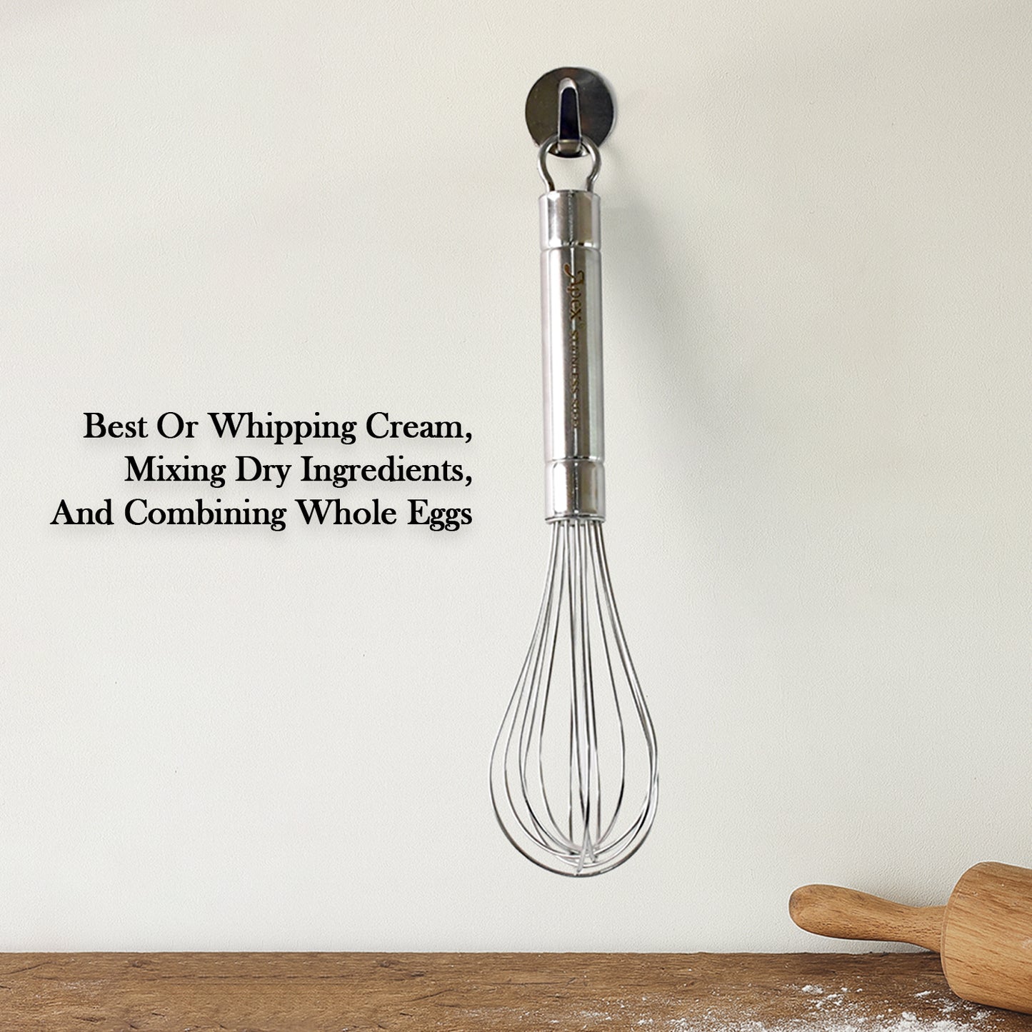 Apex Stainless Steel Small Hand Whisk (1 Pc) - Zidbik