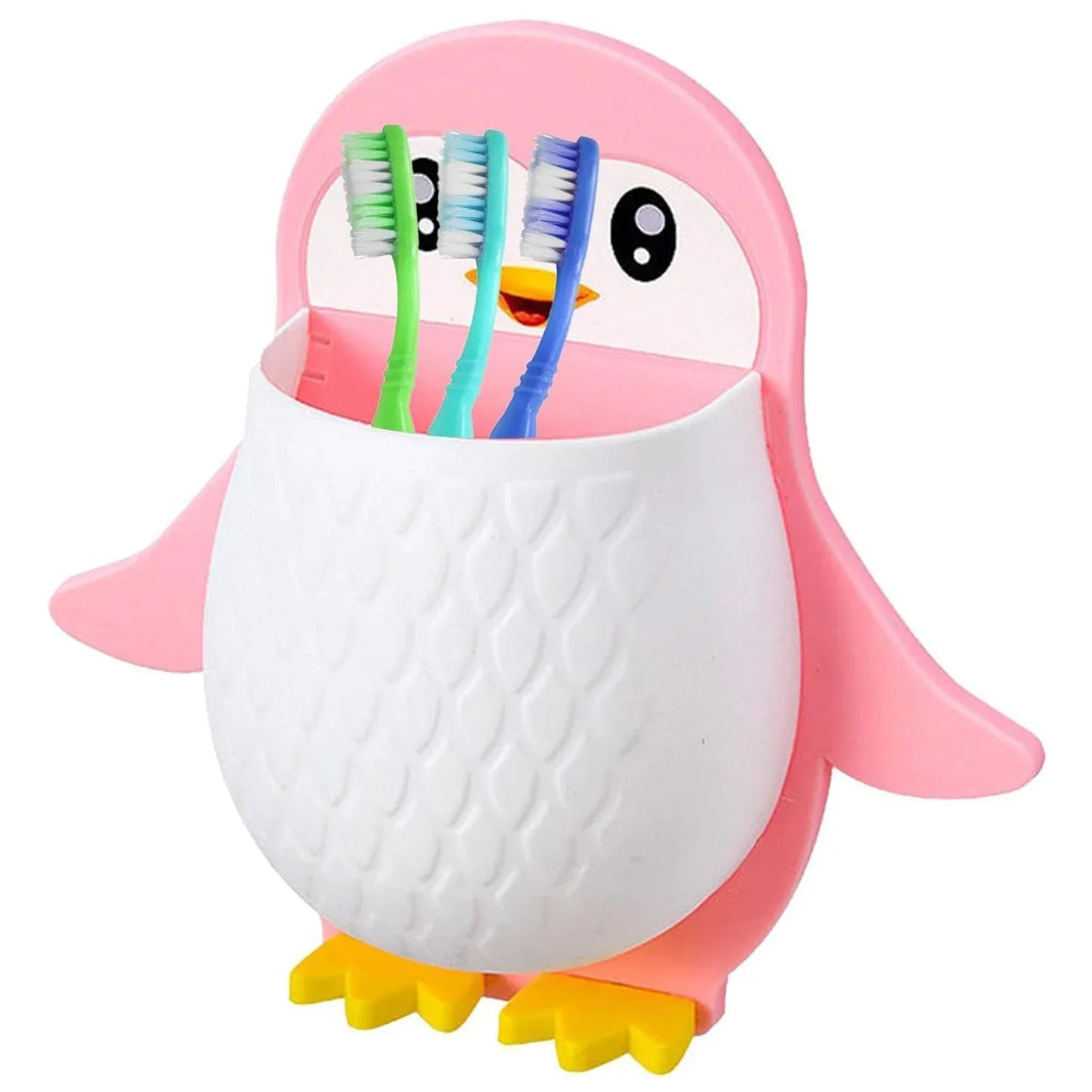 17688 Penguin Storage Box Adhesive Remote Case Electric Toothbrushes Holder Universal Controller Holder Wall Nightstand Office Plastic Wall Mount - Zidbik