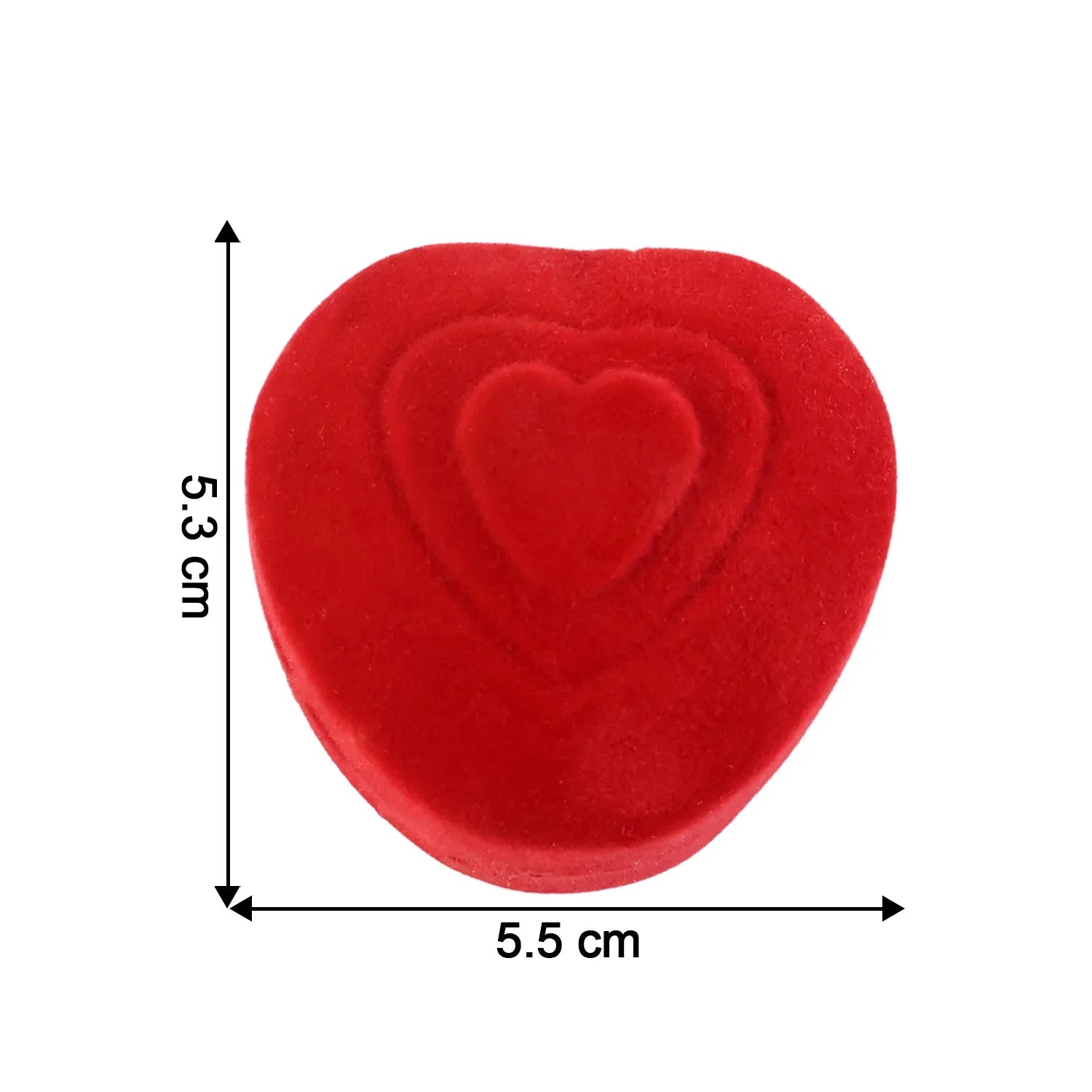 Premium Heart-shaped Velvet Jewellery Ring Box (1 Pc) - Zidbik
