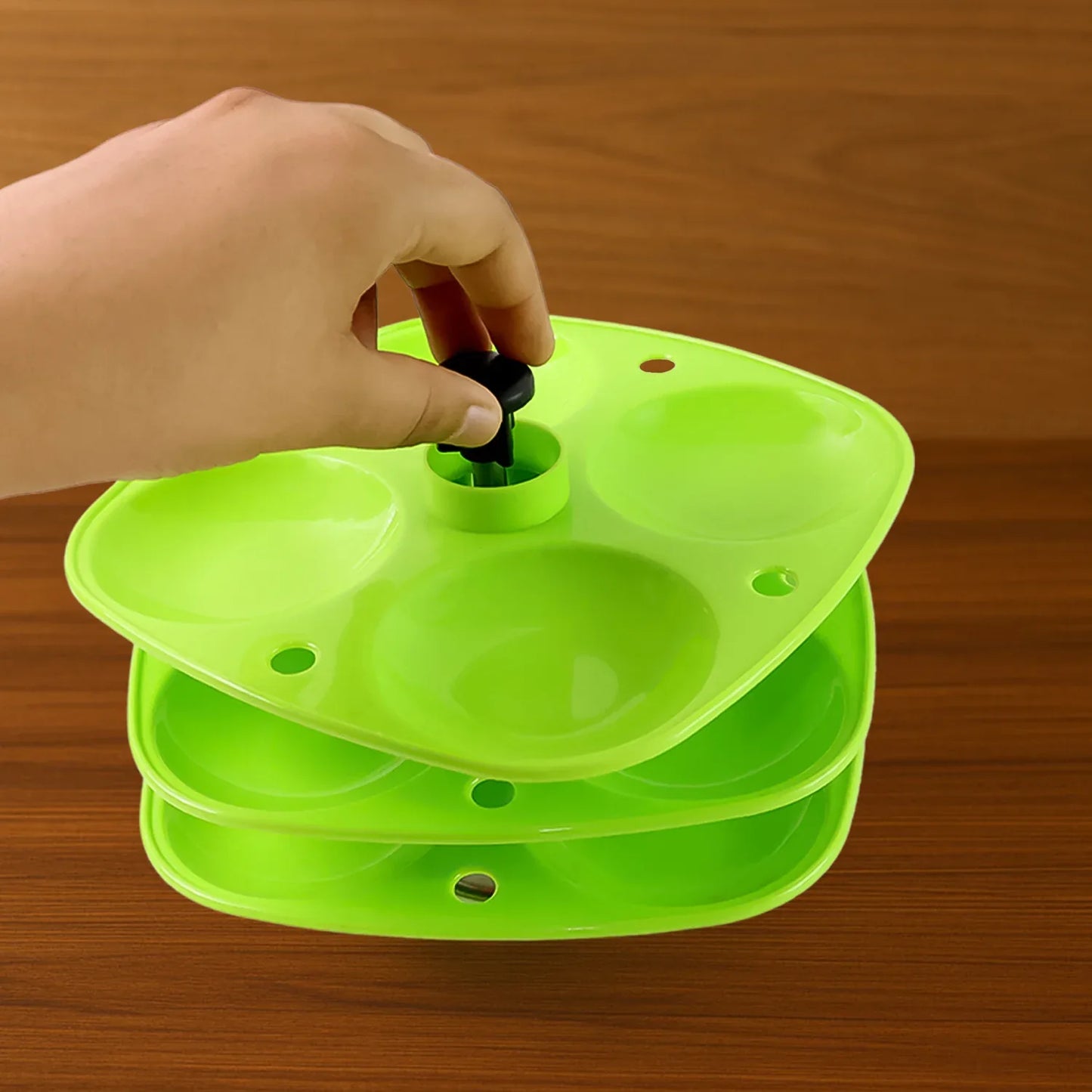 5346 3 Layer Idli Stand Used In All Kinds Of Household Kitchen Purposes For Holding And Serving Idlis. - Zidbik
