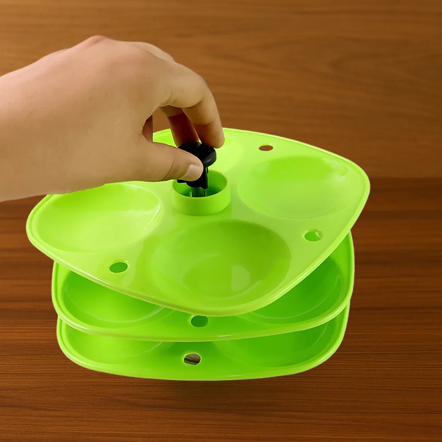 5346 3 Layer Idli Stand Used In All Kinds Of Household Kitchen Purposes For Holding And Serving Idlis. - Zidbik