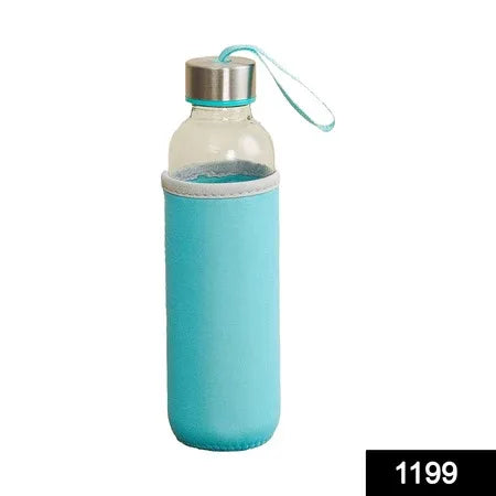 1199 Glass Water Bottle (500 Ml) With Cover - Zidbik