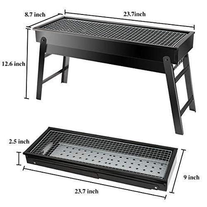 2225 Folding Portable Barbeque Bbq Grill Set For Outdoor And Home - Zidbik