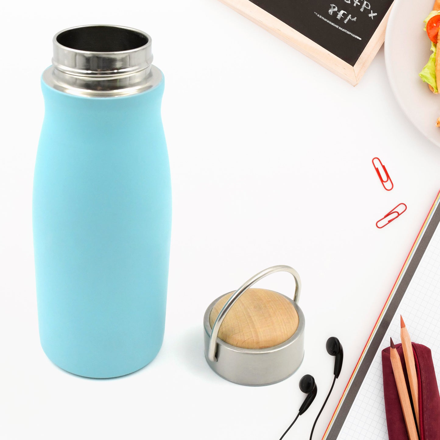 0285 Stainless Steel Water Bottle With Handle Fridge Water Bottle Stainless Steel Water Bottle Leak Proof Rust Proof Hot  Cold Drinks Gym Sipper Bpa Free Food Grade Quality Steel Fridge Bottle For Officegymschool (360 Ml) - Zidbik