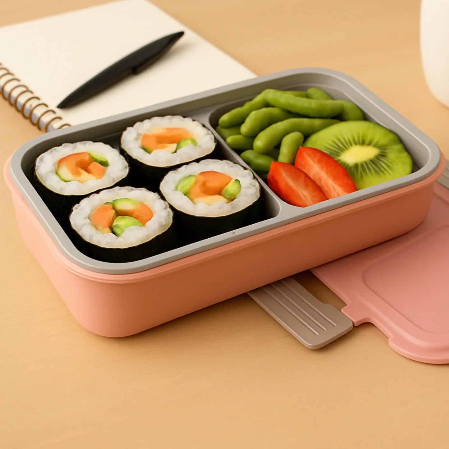 5583 Miracle Quick Lock Leak Proof 2 Compartment Stainless Steel Lunch Box Inner Plate Reusable Microwave Freezer Safe Lunch Box Trendy Thermal Insulation Leak Proof For Office Vacuum Tiffin Box For Boys Girls School Office Women And Men - Zidbik