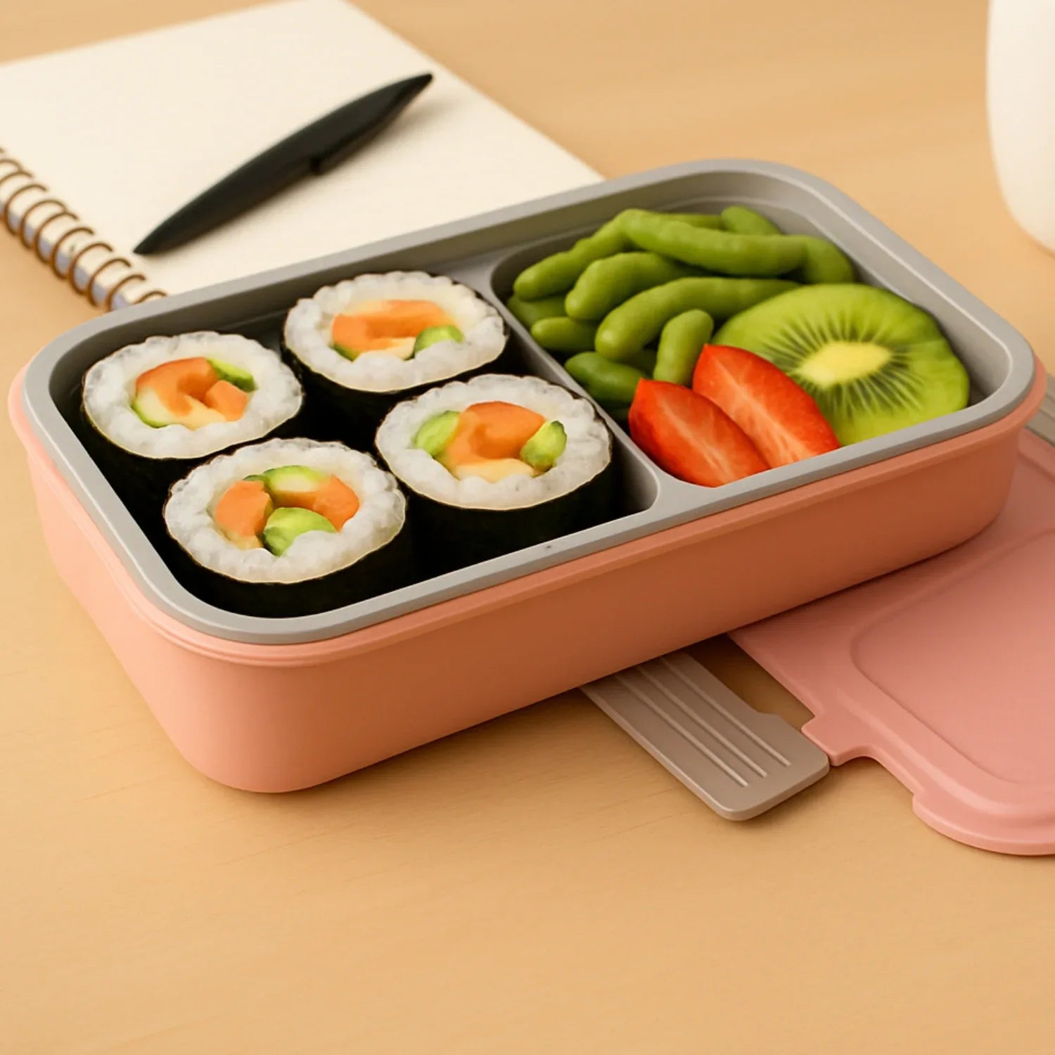 5583 Miracle Quick Lock Leak Proof 2 Compartment Stainless Steel Lunch Box Inner Plate Reusable Microwave Freezer Safe Lunch Box Trendy Thermal Insulation Leak Proof For Office Vacuum Tiffin Box For Boys Girls School Office Women And Men - Zidbik