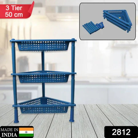 2812 Triangle Storage Plastic 3-tier  Rack Shelf For Kitchen Living Room Bathroom Office - Zidbik
