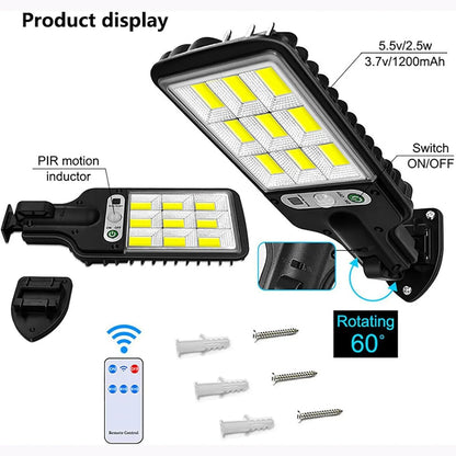 High-power Solar Led Street Light With Motion Sensor Remote Control - Zidbik
