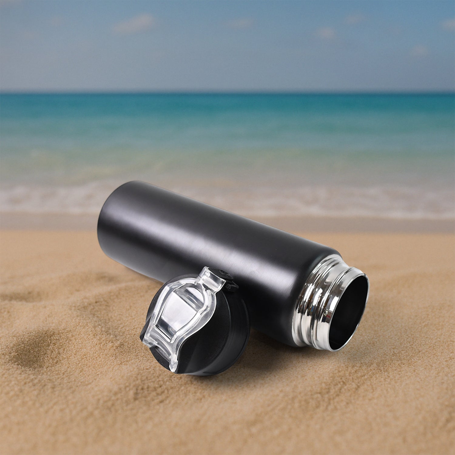 Stainless Steel Sports Water Bottle (Approx 500ml) - Zidbik