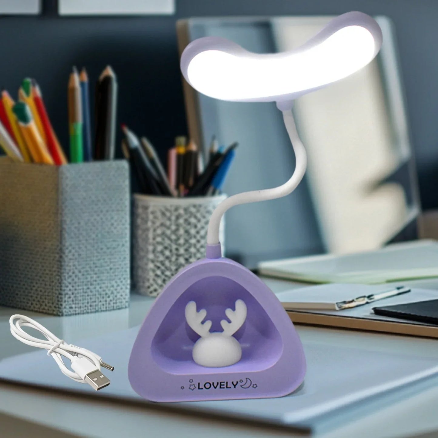Cute Lovely Led Desk Light Led Lamps Button Control (1 Pc) - Zidbik