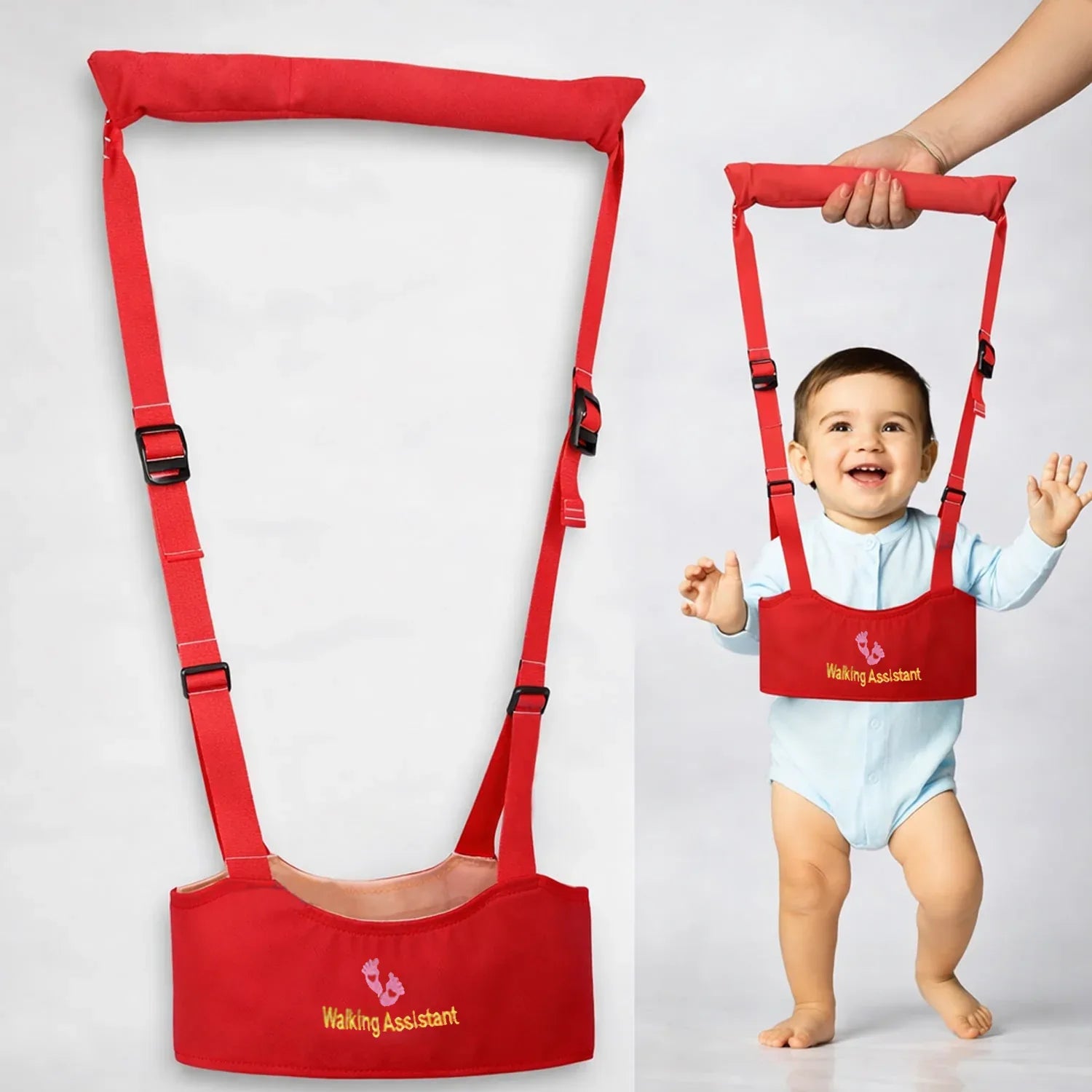 Adjustable Baby Walking Assistant Harness With Safety Support Belt (1 Pc) - Zidbik