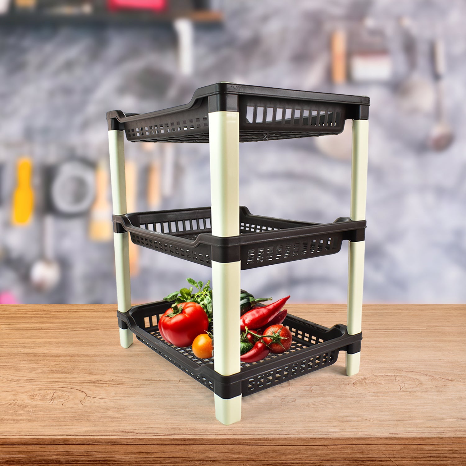 Apex Big Multi Use Plastic Storage Rack  3-tier (1 Pc) - Zidbik