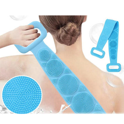 7275 Silicone Body Back Scrubber Double Side Bathing Brush For Skin Deep Cleaning - Zidbik