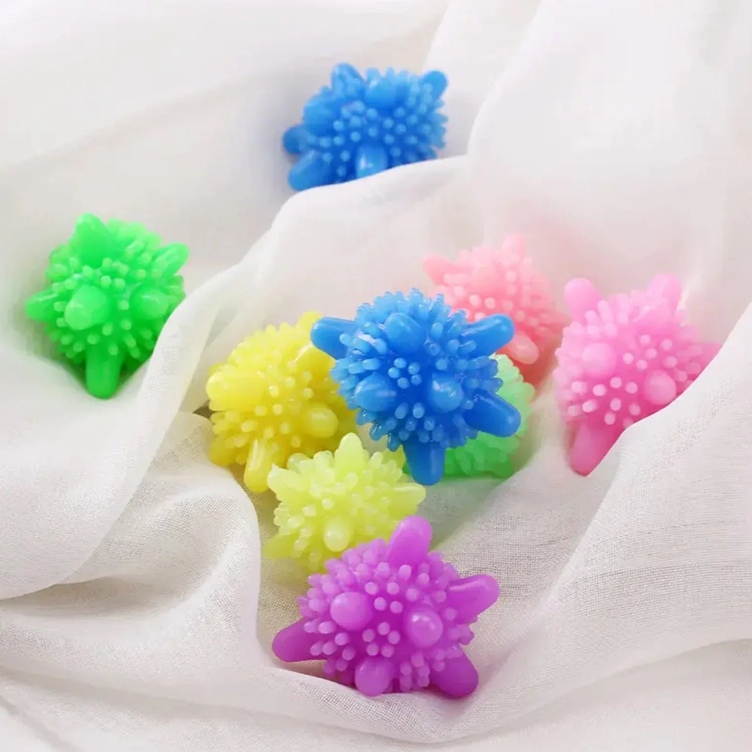 8737 Soft Star Washing Machine Laundry Dryer Balls Laundry Ball For Household Cleaning Washing Machine Clothes Softener (10 Pcs Multi Color) - Zidbik