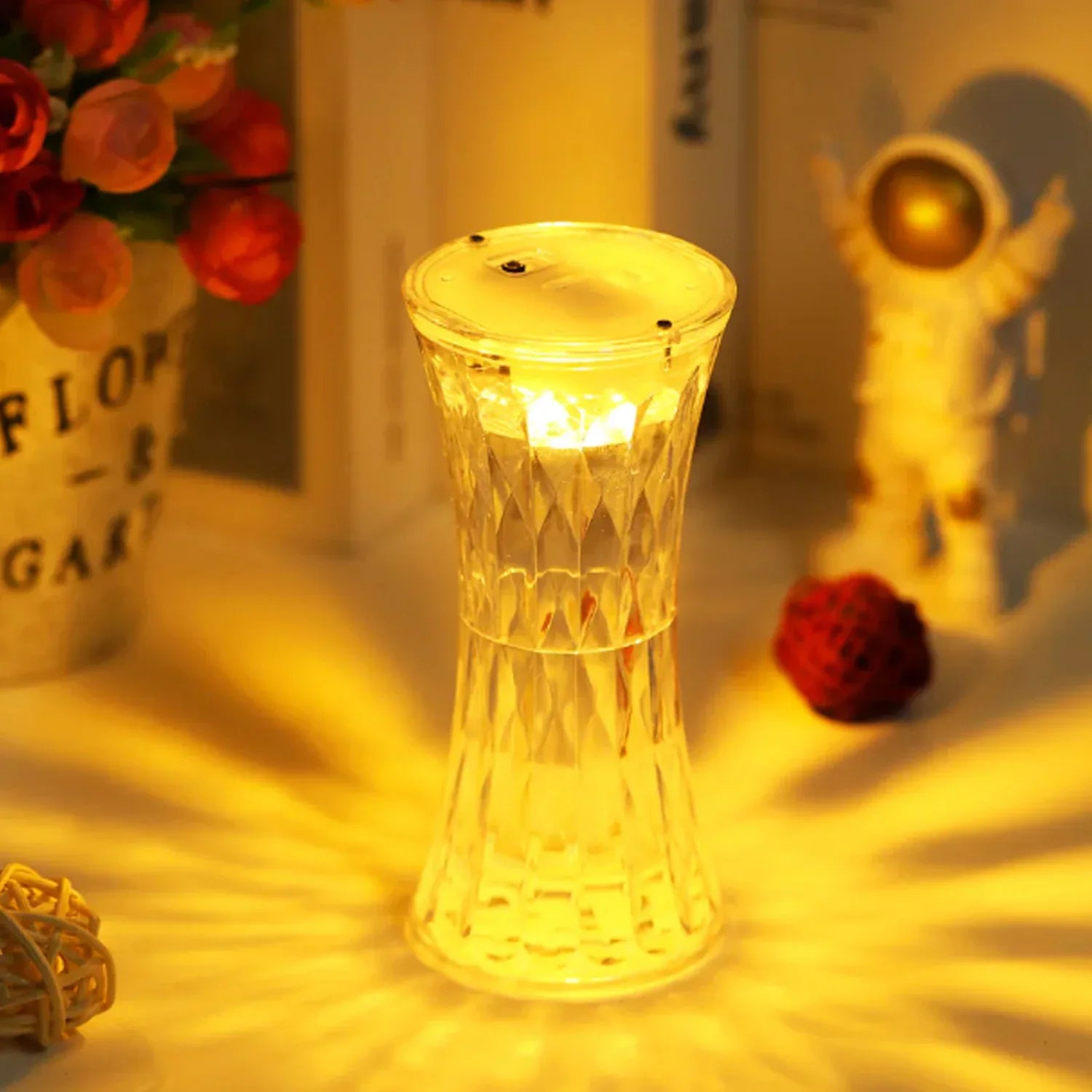 8440 Crystal Lamp Universal Night Light Soft Lighting Eye Protection For Nursery Study Bedroom Transparent Crystal Table Soft Lighting Multipurpose For Hotel For Office For Childrens Room (12pc Moq) - Zidbik