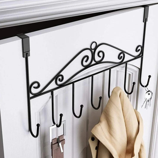 Over The Door Hanger Rack 7 Hooks Decorative Ognazier Hook Rack Stylish Door Hanger Door Hook Hangers With 7 Hooksmetal Hanging Rack For Home Office Use - Zidbik