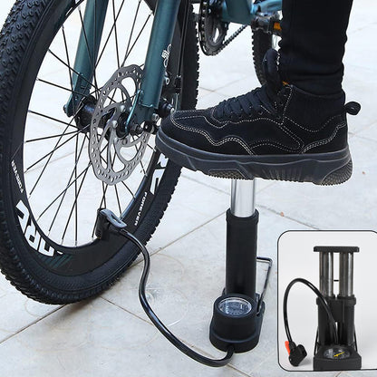 0533 Portable Mini Bike Pumpcycle Pump Foot Activated With Gauge Floor Bicycle Pump  Cycle Pump - Zidbik