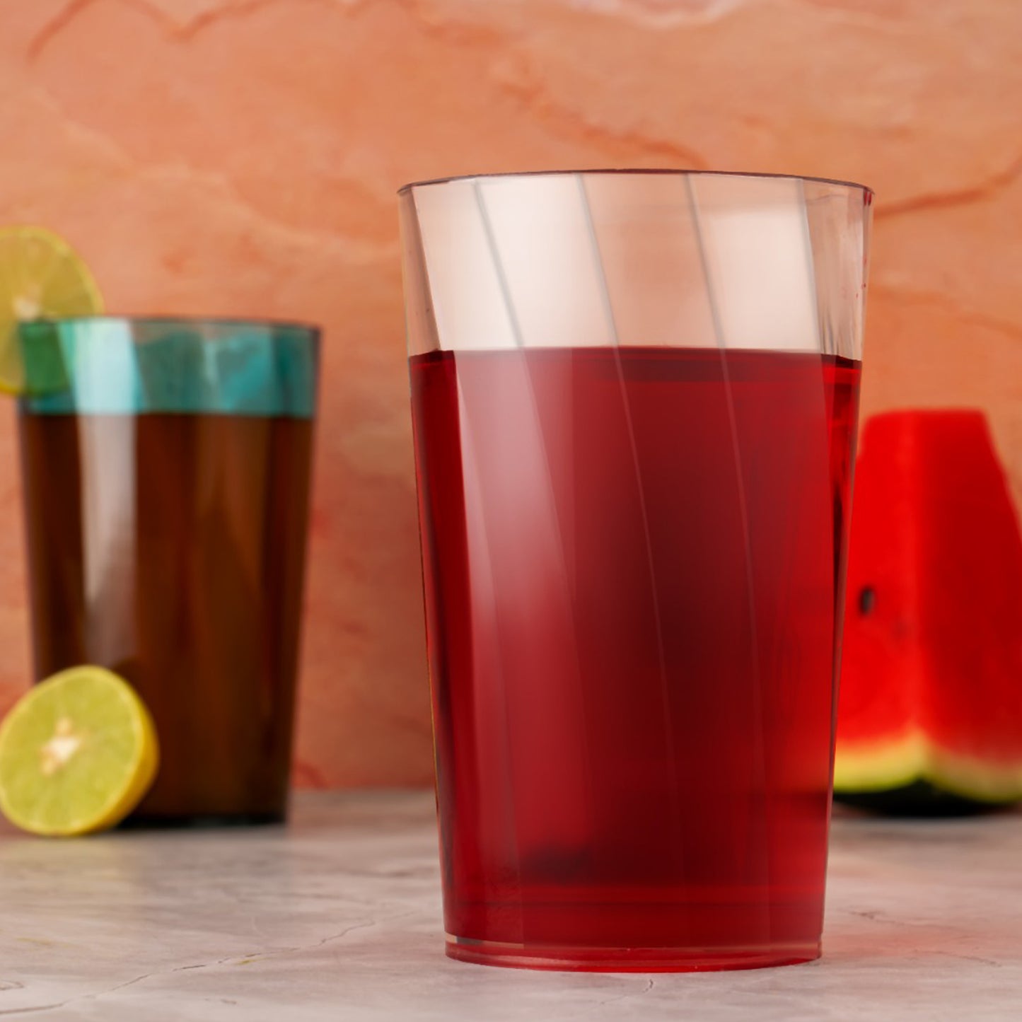 2353 Premium Juice And Water Glasses Set Of 6 Transparent 300ml Drinking Water Glasses Stylish  Crystal Square Highball Glasses For Water Juice  Cocktails Glass Set Of 6 For Water - Zidbik