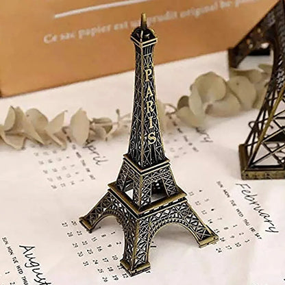 4733 Antique Finish 3d Metal Paris Eiffel Tower Metal Craft Famous Landmark Building Metal Statue Cabinet Office Gifts Decorative Showpiece. - Zidbik