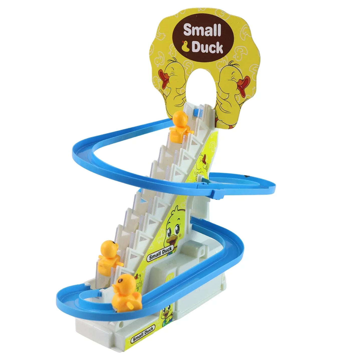 Lala Small Duck Climb Stairs Toy Roller Coaster With Flashing Lights Music (3 Ducks) - Zidbik
