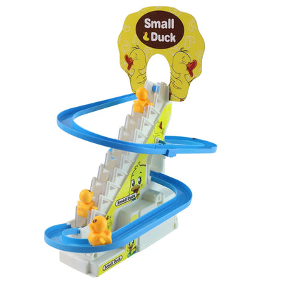 Lala Small Duck Climb Stairs Toy Roller Coaster With Flashing Lights Music (3 Ducks) - Zidbik