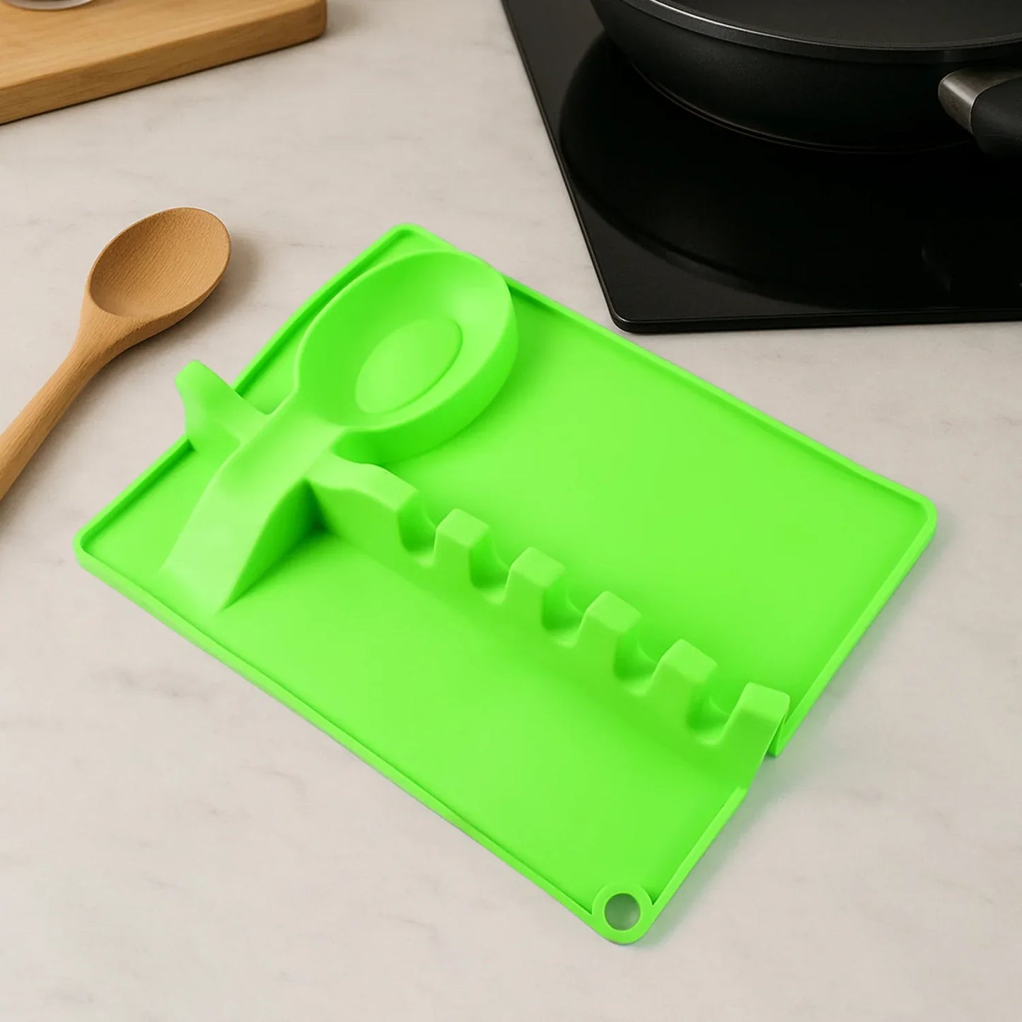 4-slots Silicone Multifunctional Spoon Holders Fork Spatula Rack (1 Pc) - Zidbik