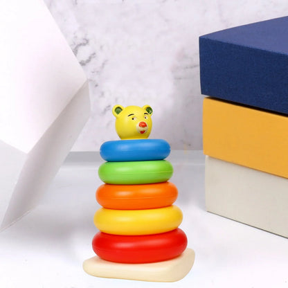 8017 Plastic Baby Kids Teddy Stacking Ring Jumbo Stack Up Educational Toy 5pc - Zidbik