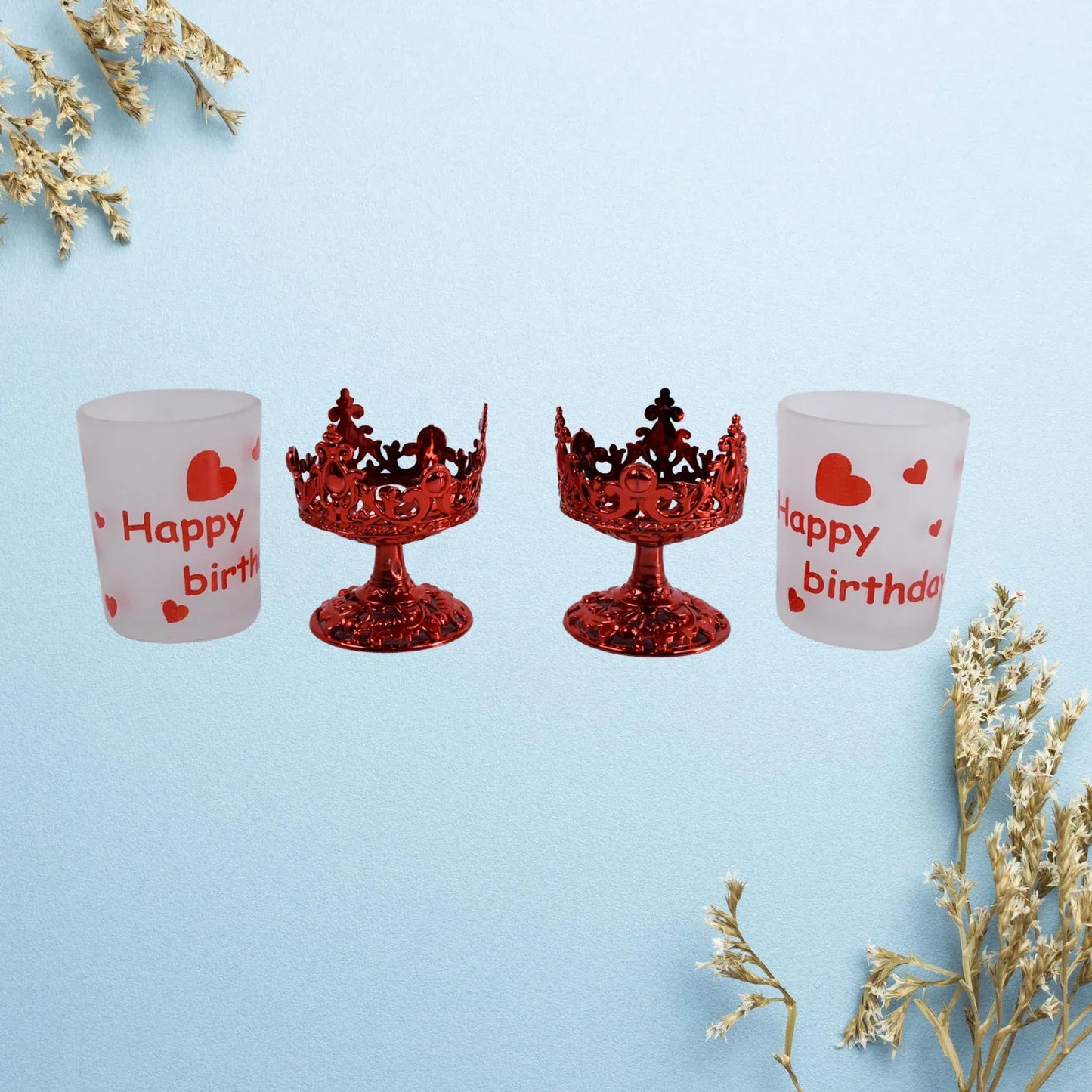 Tealight Holder Stylishly Shaped Candle Diya Stand Plastic Beautiful Design Festival (2 Pc Mix Design) - Zidbik
