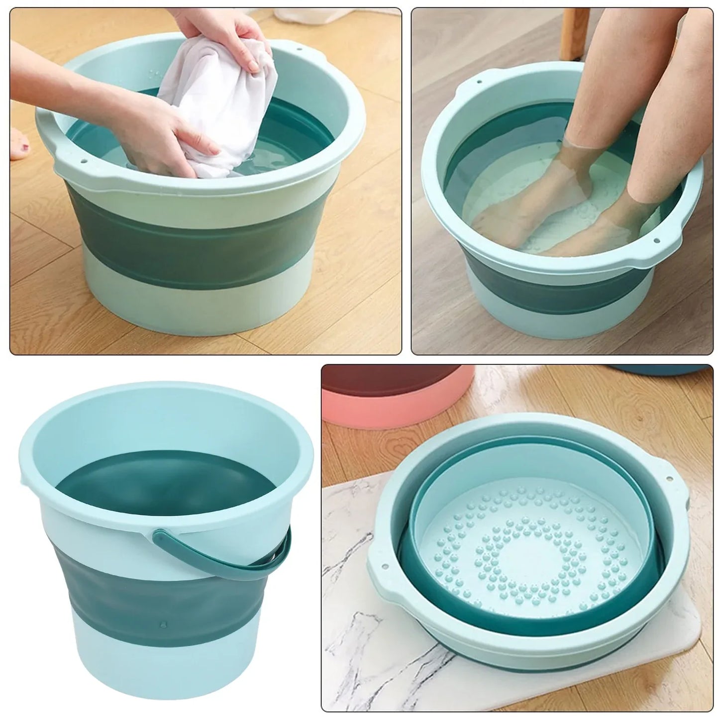 4009 Water Bucket Folding High Capacity Foldable Hanging With Handle Storage Water Space-saving Great Load Bearing Laundry Basket Bathroom Products - Zidbik
