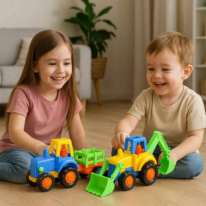 Funwoods Itsy Bitsy Construction Vehicle Toy Set For Kids - (8 Pc) - Zidbik
