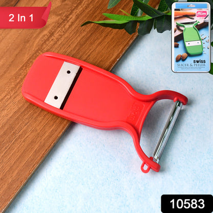 Supermom Swiss 2-in-1 Slicer  Peeler With Ultra Sharp Stainless Steel Blades - Zidbik