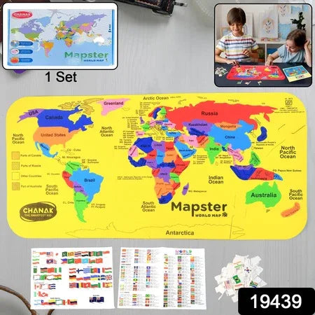 Aditi Mapster World Map Eva Foam Puzzle Set - Zidbik
