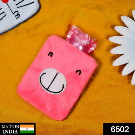 6502 Pink Small Hot Water Bag With Cover For Pain Relief Neck Shoulder Pain And Hand Feet Warmer Menstrual Cramps. - Zidbik