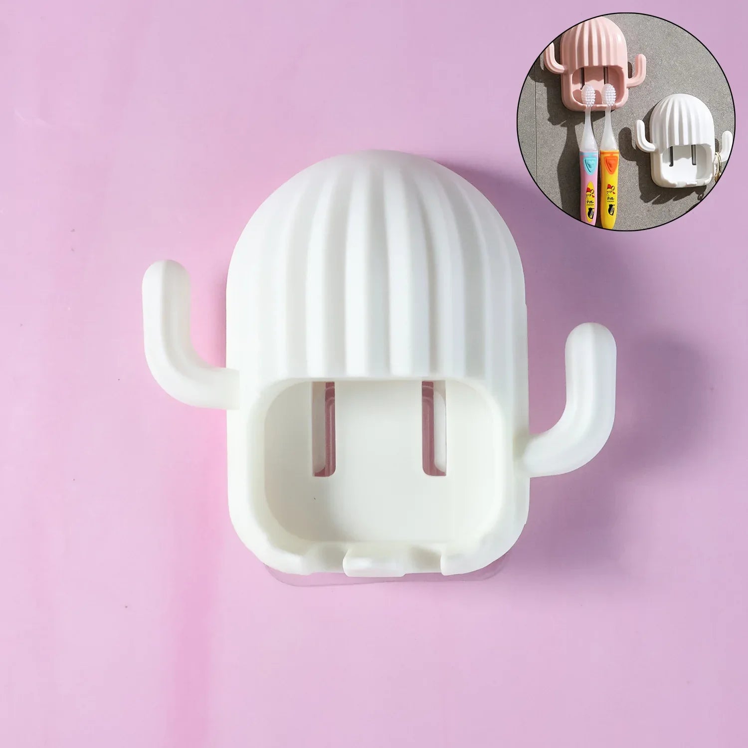 Wall Mounted Cactus-shape Toothbrush Holder (1 Pc) - Zidbik