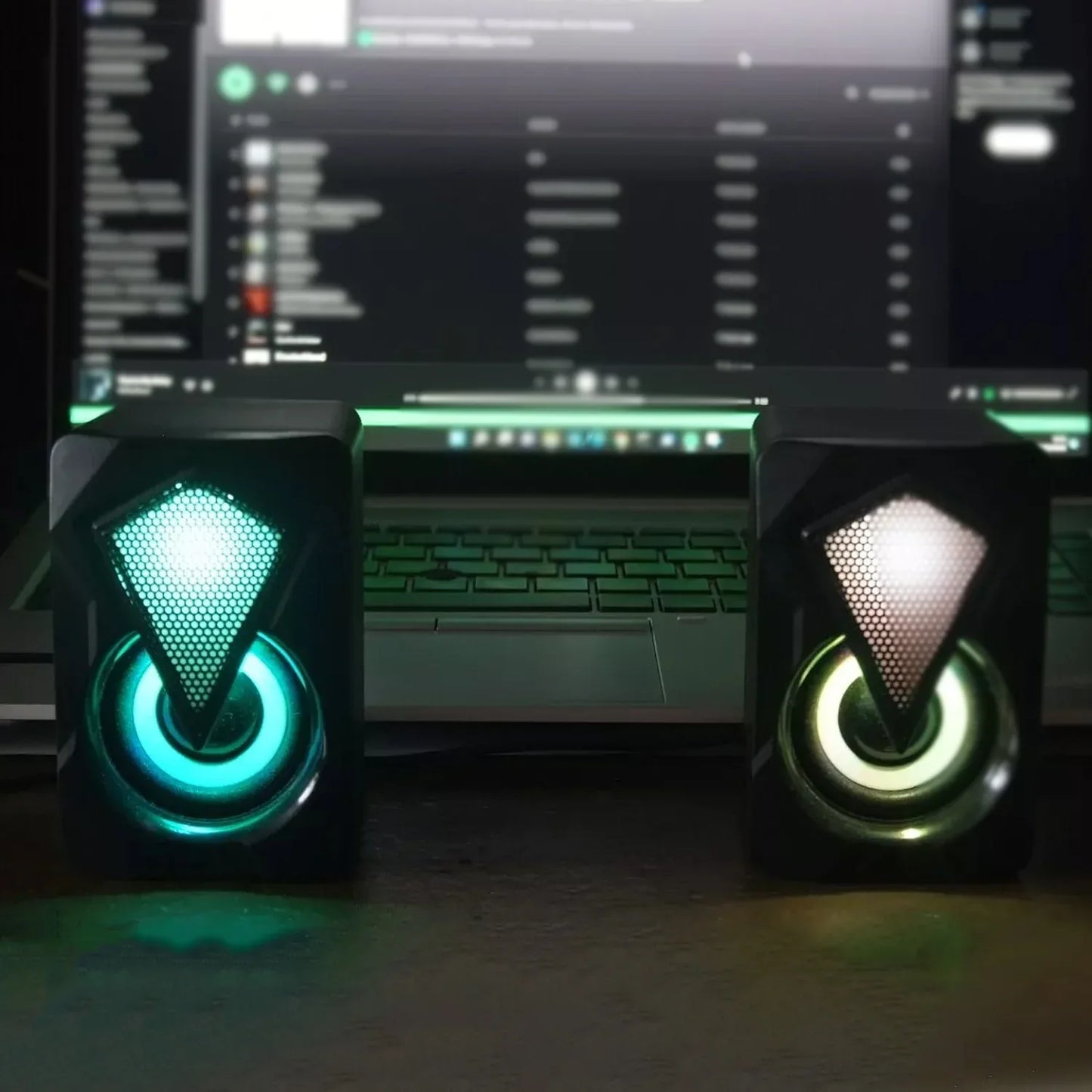 Rgb Desktop Speakers Plug And Play Usb Powered Speaker (2 Pc Set) - Zidbik