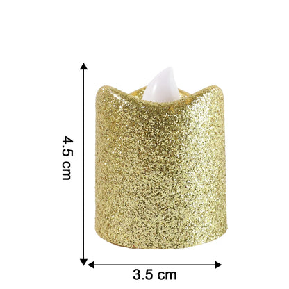Christmas Premium Glitter Led Tealight Candles (9 Pc Set) - Zidbik