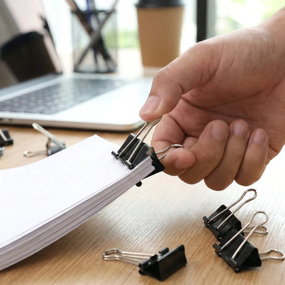 25mm Black Binder Clips (12 Pc) - Zidbik