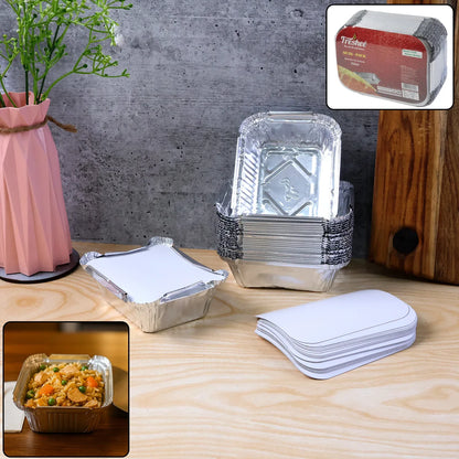 Disposable Aluminium Food Containers With Lids 250 Ml Capacity (Pack Of 25) - Zidbik