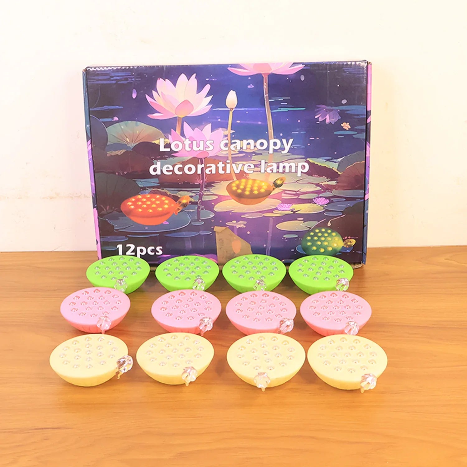 Set Of 12 Lotus Canopy Led Decorative Lamps - Zidbik
