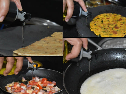 2138  1ltr Oil Dispenserwith Lid - Clear Drip Free Spout Controlled Use - Zidbik