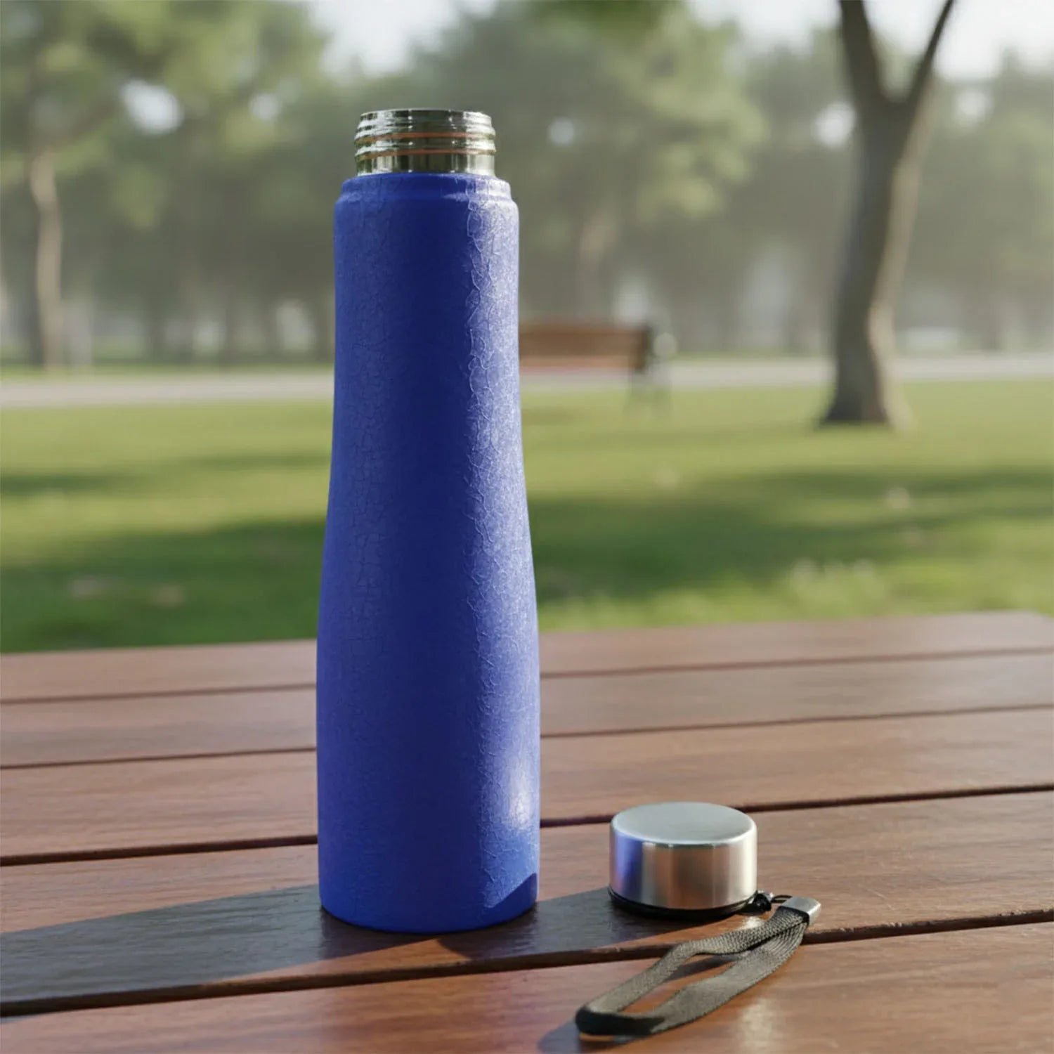 Classic Stainless Steel Water Bottle Blue Color (1000 Ml 1 Piece) - Zidbik