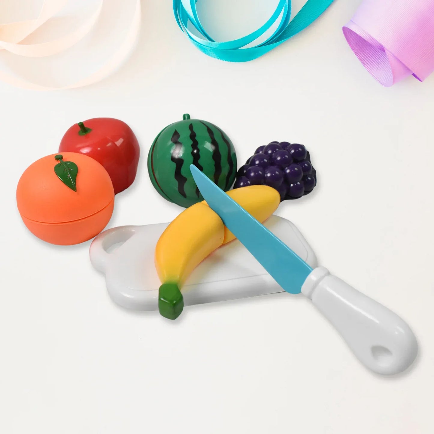 Realistic Sliceable Fruits Cutting Play Toy Set (7 Pcs Set) - Zidbik