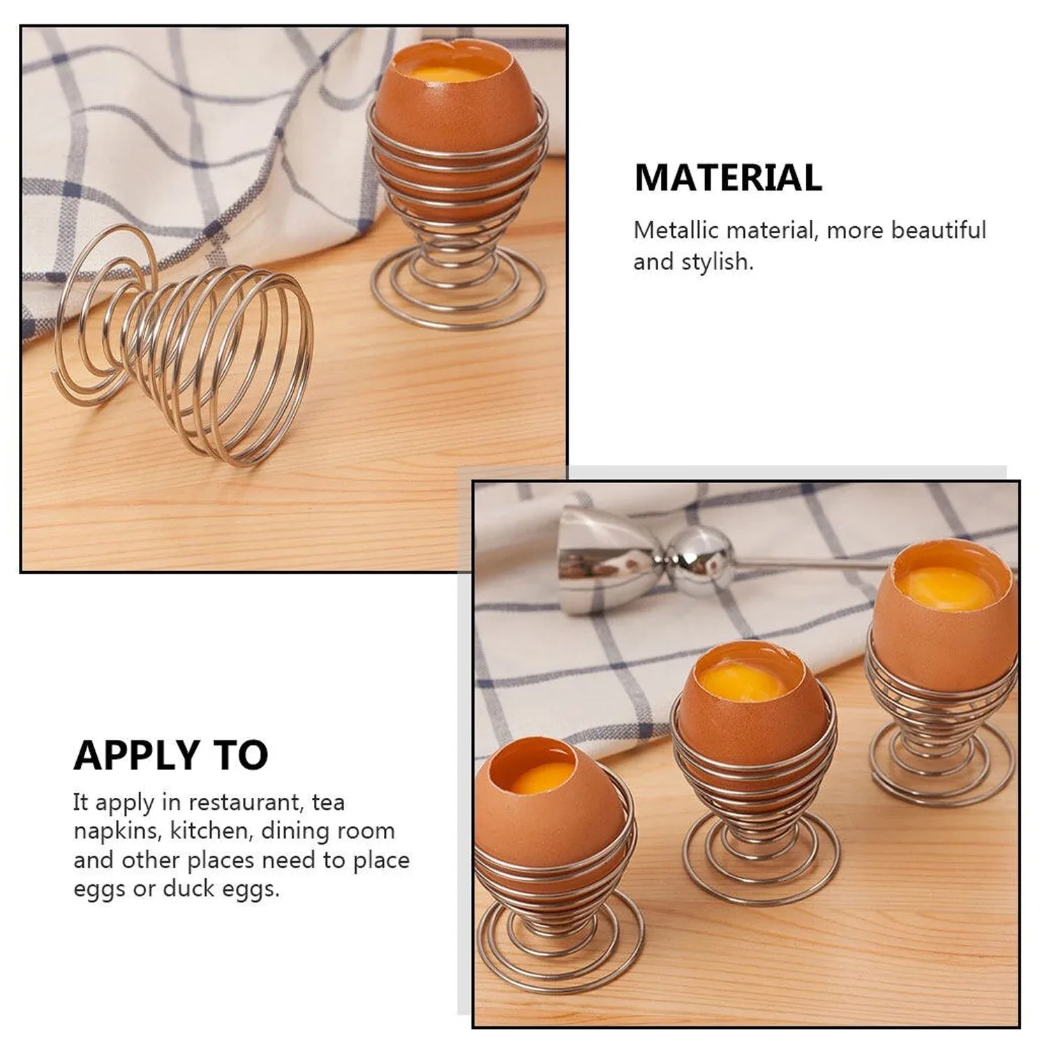 Stainless Steel Spring Egg Cup Holder (1 Pc) - Zidbik