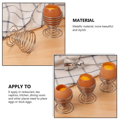 Stainless Steel Spring Egg Cup Holder (1 Pc) - Zidbik