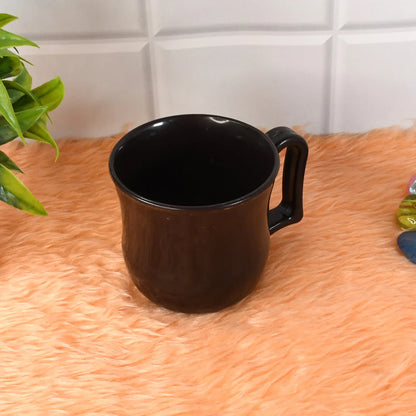Premium Plastic Coffee Tea Cups Mug With Handle (1 Pc With Color Box Black) - Zidbik