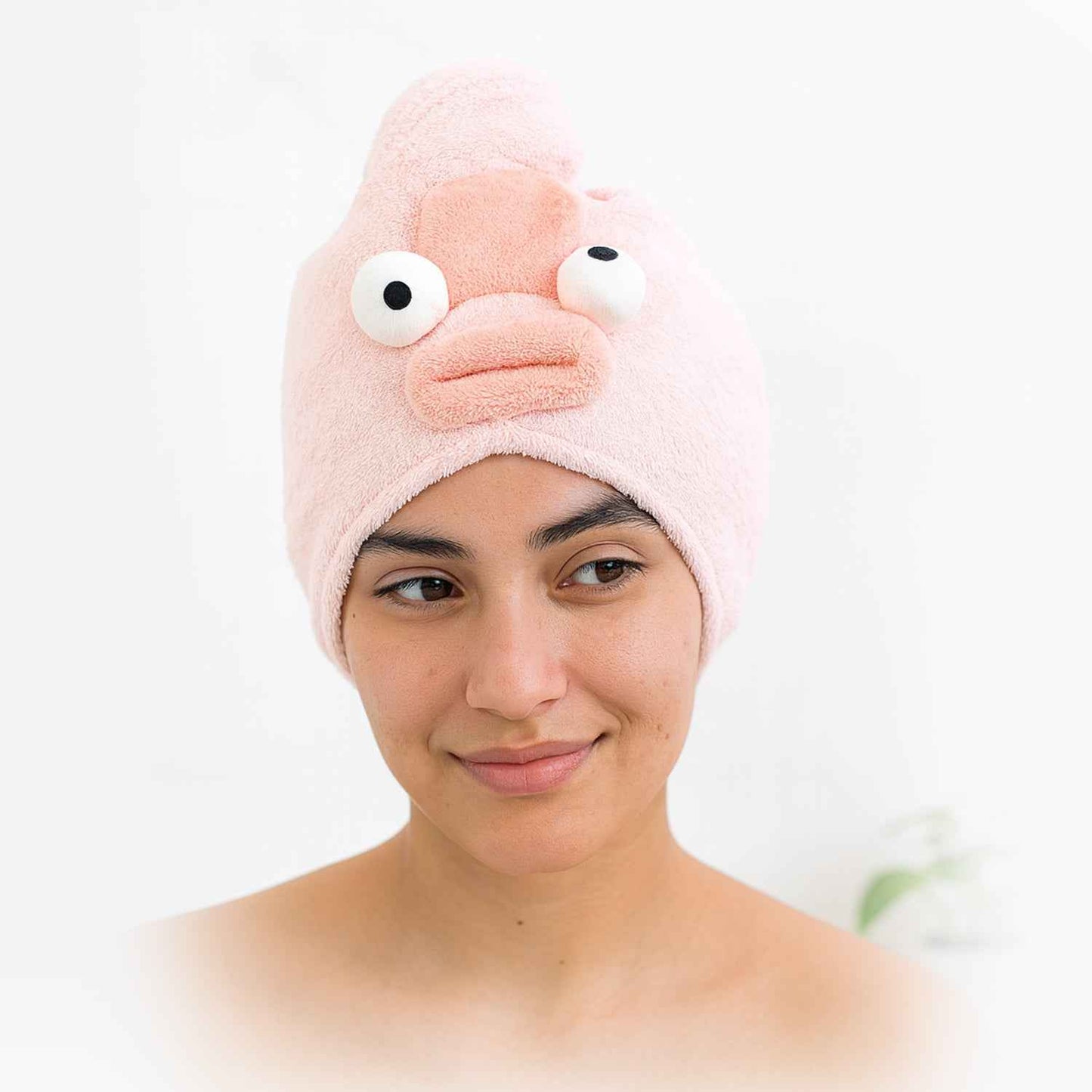 Soft Microfiber Cartoon Design Hair Drying Towel Wrap With Button Closure (1 Pc)