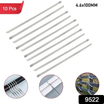Stainless Steel Cable Tie (4.6x100mm 10 Pcs Set) - Zidbik