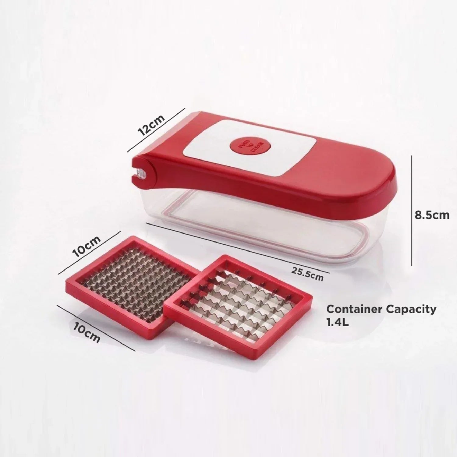 8102 Ganesh Plastic Chopper Vegetable And Fruit Cutter Red - Zidbik